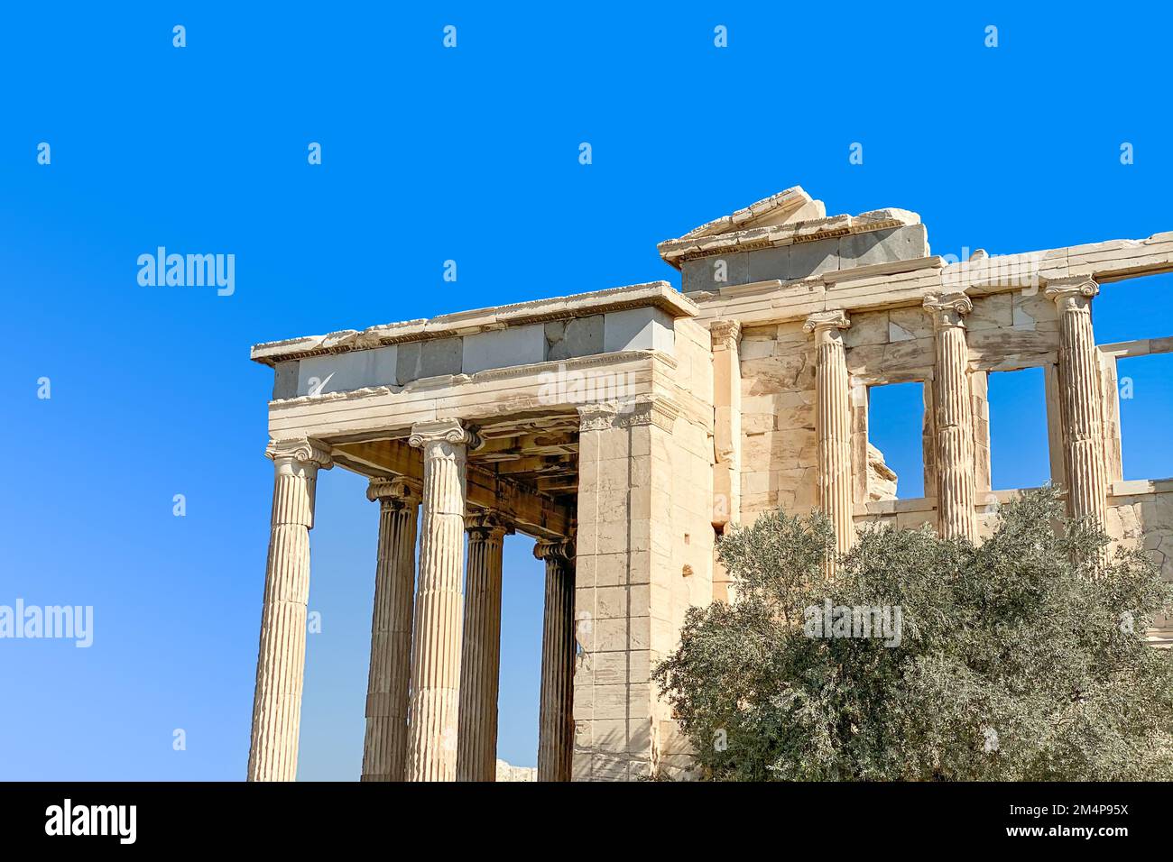 Detailed view of the сolonnade of The Acropolis of Athens, Greece Stock Photo