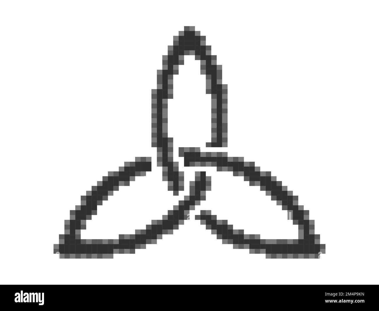 Triquetra in pixel style. Pixelated Triquetra symbol isolated on white ...