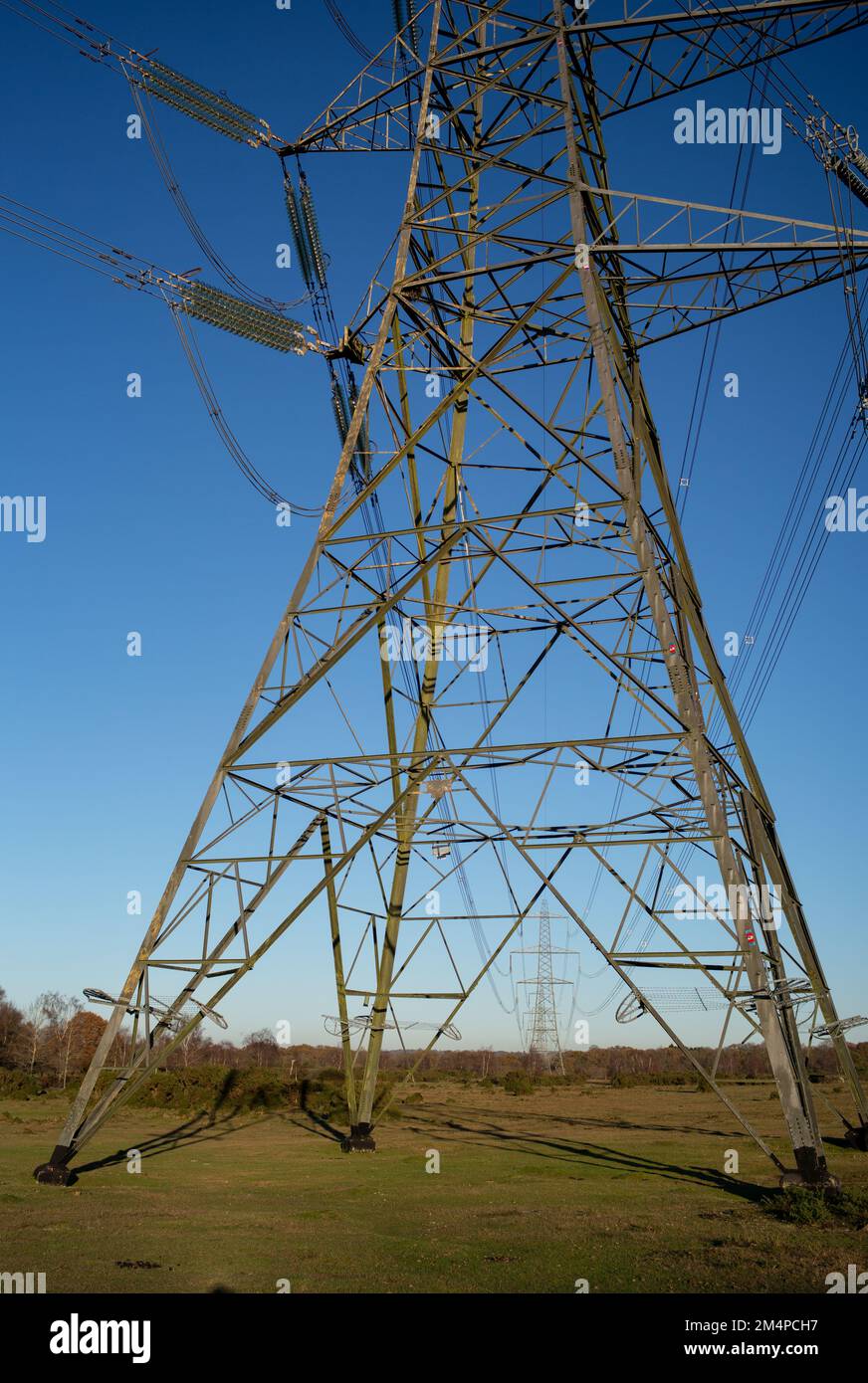 Electricity pylons or Lattice Towers situated in the countryside of