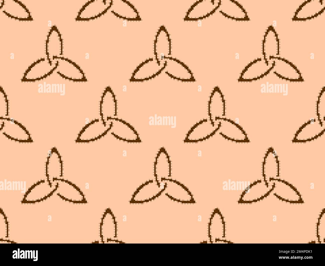 Triquetra in pixel style seamless pattern. Pixelated Triquetra symbol ...