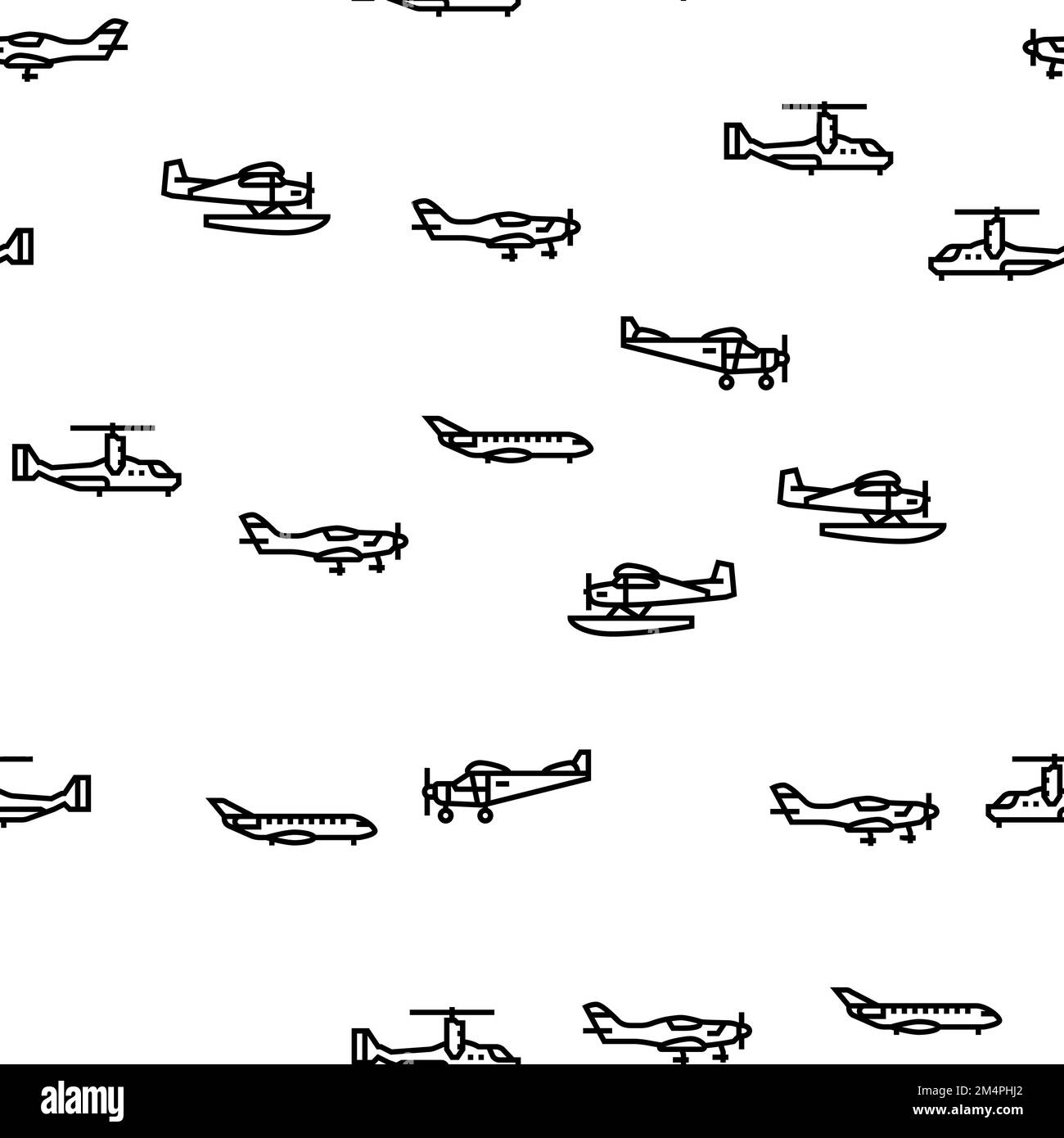 airplane aircraft plane travel vector seamless pattern Stock Vector ...