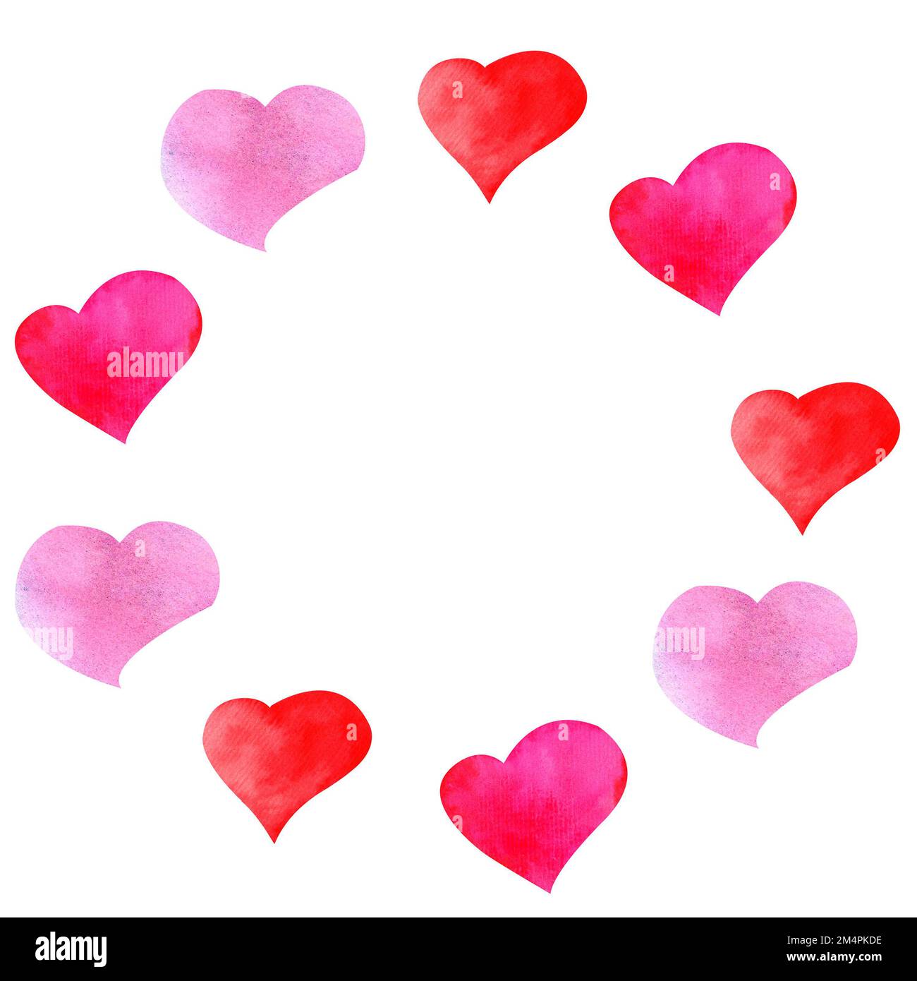 Set of hand painted watercolor hearts for Valentine's day Stock Photo ...