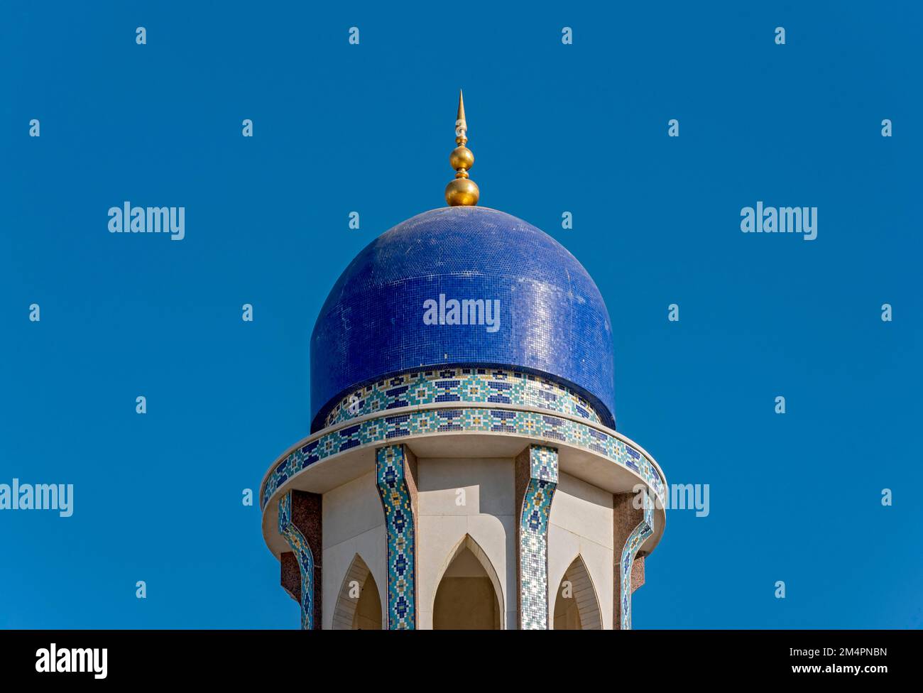 Minaret of Al Khor Mosque, Muscat, Oman Stock Photo
