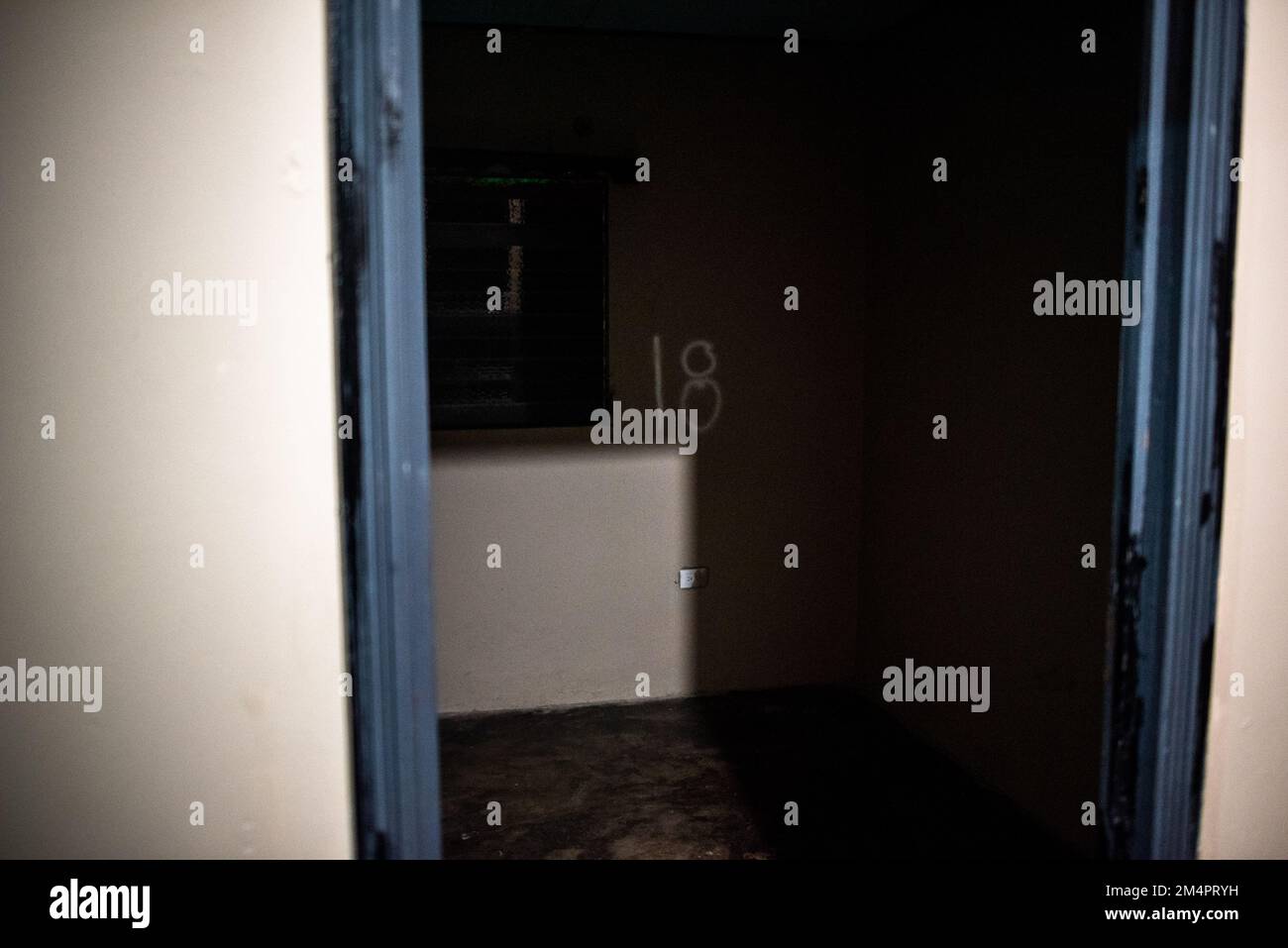 San Pedro Sula, Cortes, Honduras. 21st Dec, 2022. A 18th Street Gang tag in a house in San Pedro Sula that was raided by Honduran police during the declared State of Emergency against gangs. (Credit Image: © Seth Sidney Berry/ZUMA Press Wire) Stock Photo