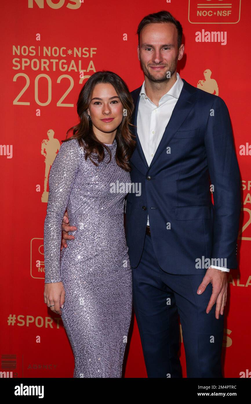Amsterdam, Netherlands. 21st Dec, 2022. AMSTERDAM, NETHERLANDS - DECEMBER  21: Ramona Westerhuis and Thomas Krol on the red carpet prior to the NOS |  NOC*NSF Sportgala at AFAS Live on December 21,