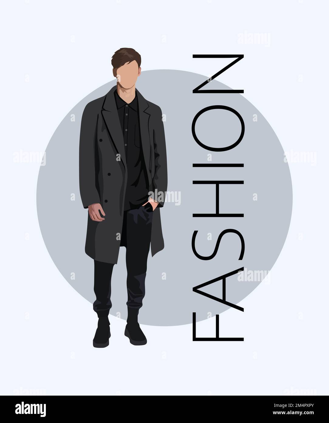 Stylish man in a flat style on an interesting and stylish background ...