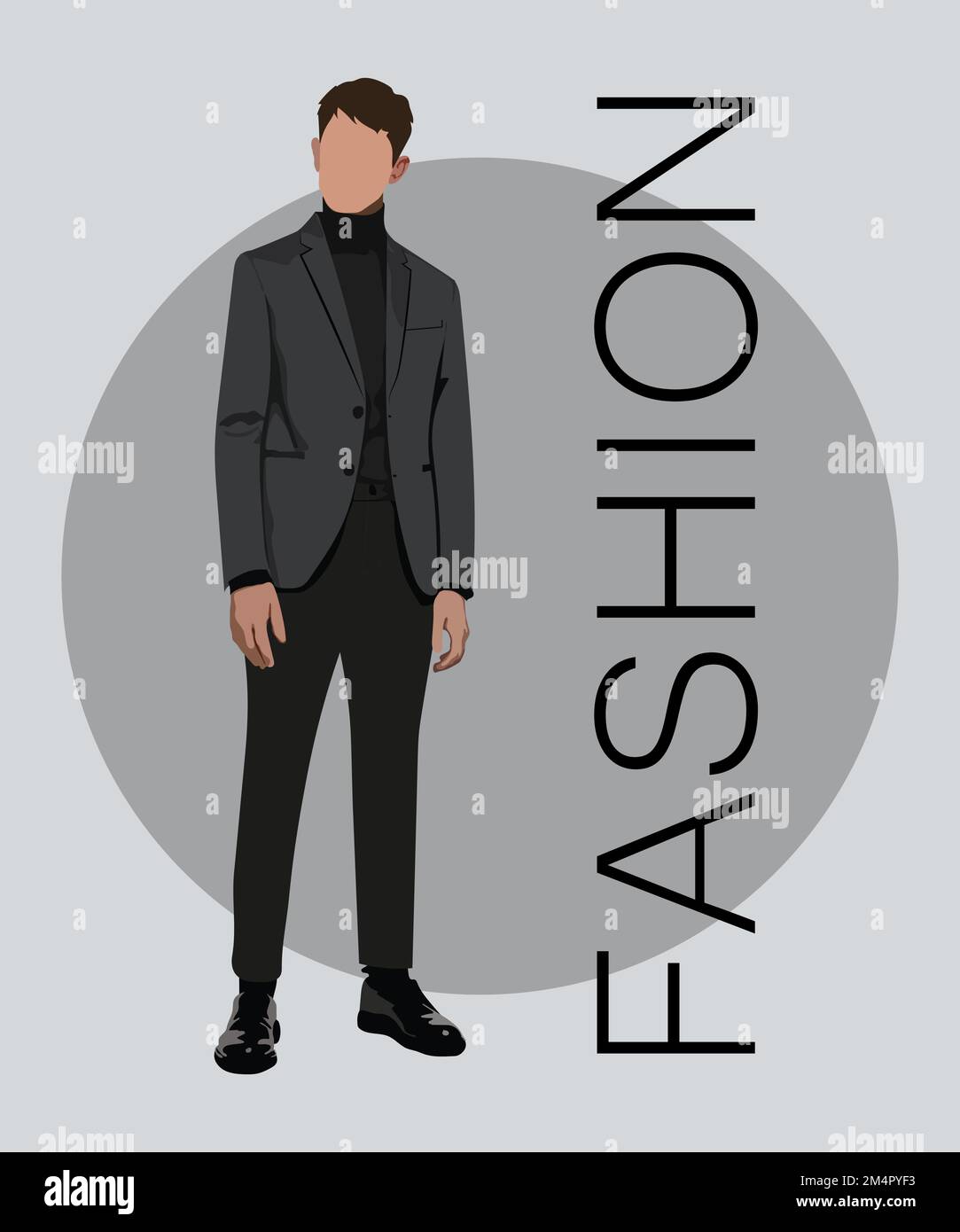 Stylish man in a flat style on an interesting and stylish background ...
