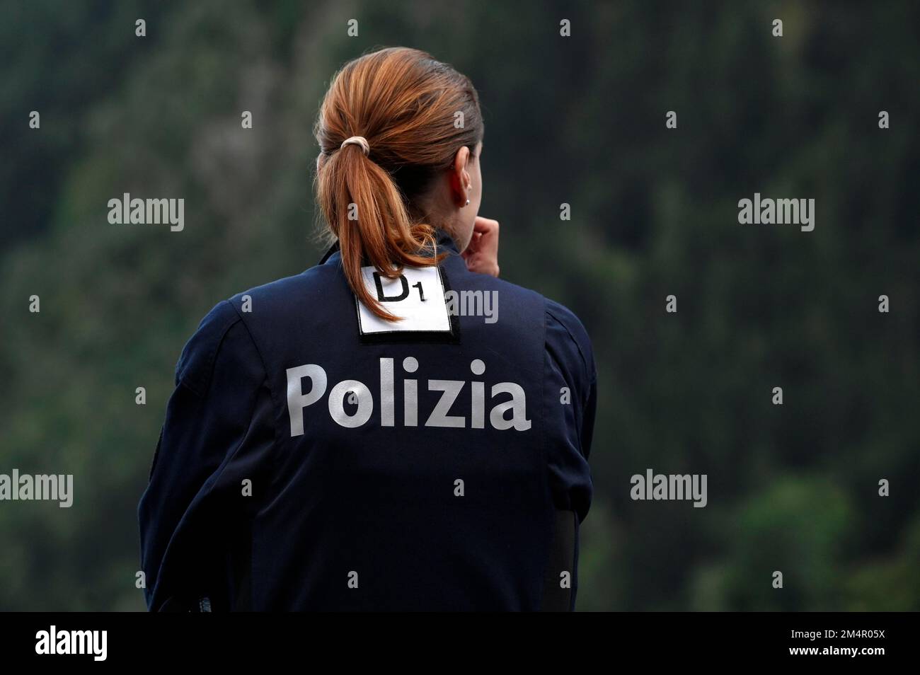 Policewoman, Polizia Cantonal Police Ticino, Switzerland Stock Photo