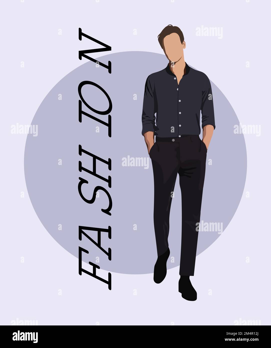 Stylish man in a flat style on an interesting and stylish background ...