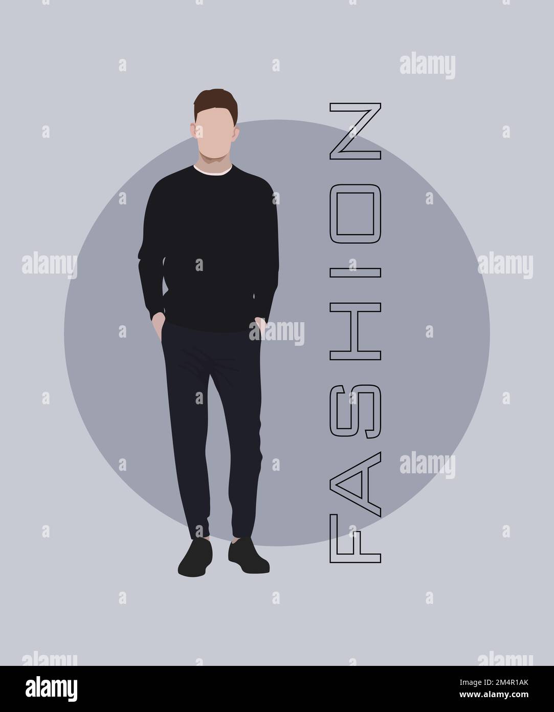 Stylish man in a flat style on an interesting and stylish background ...