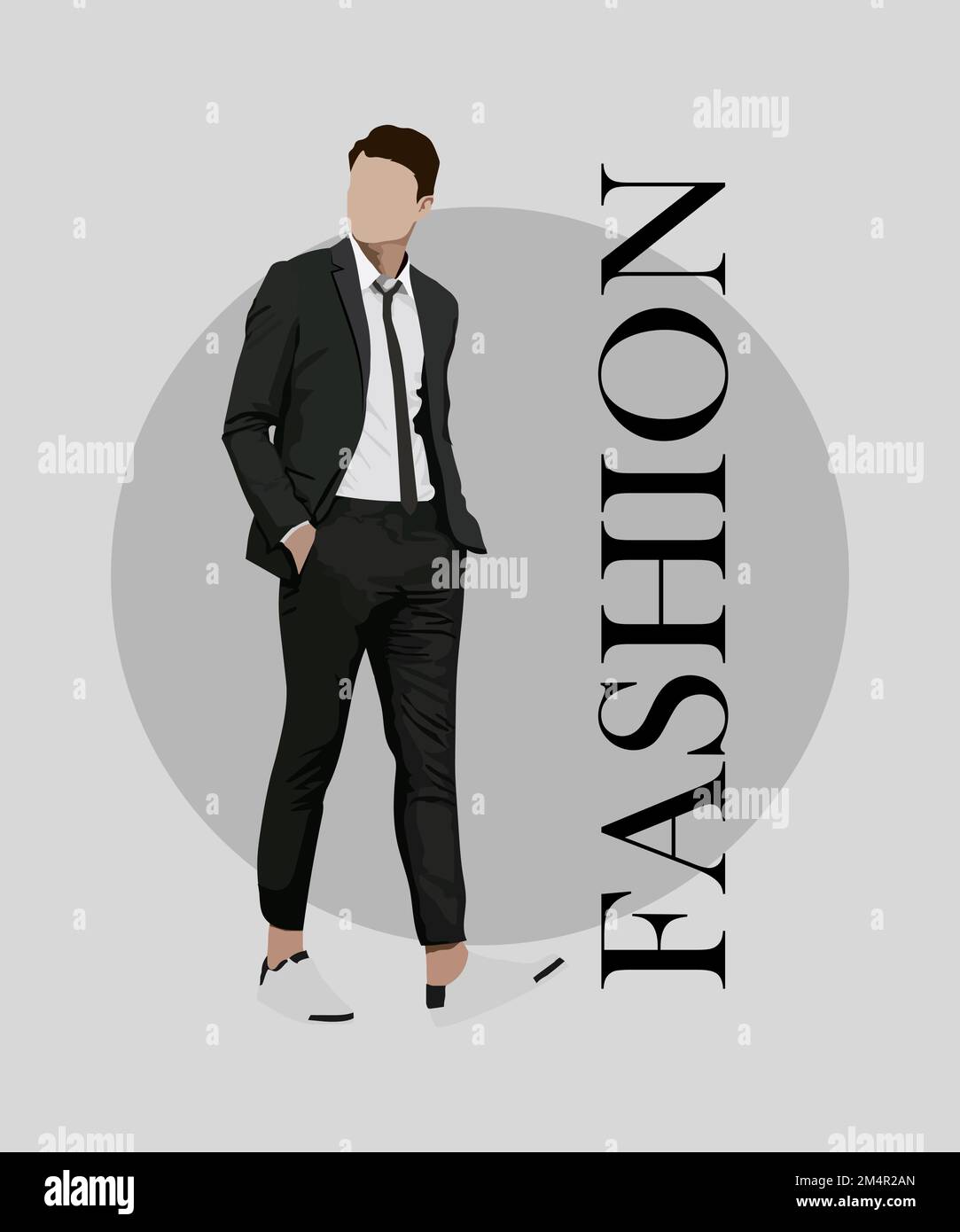 Stylish man in a flat style on an interesting background with the ...
