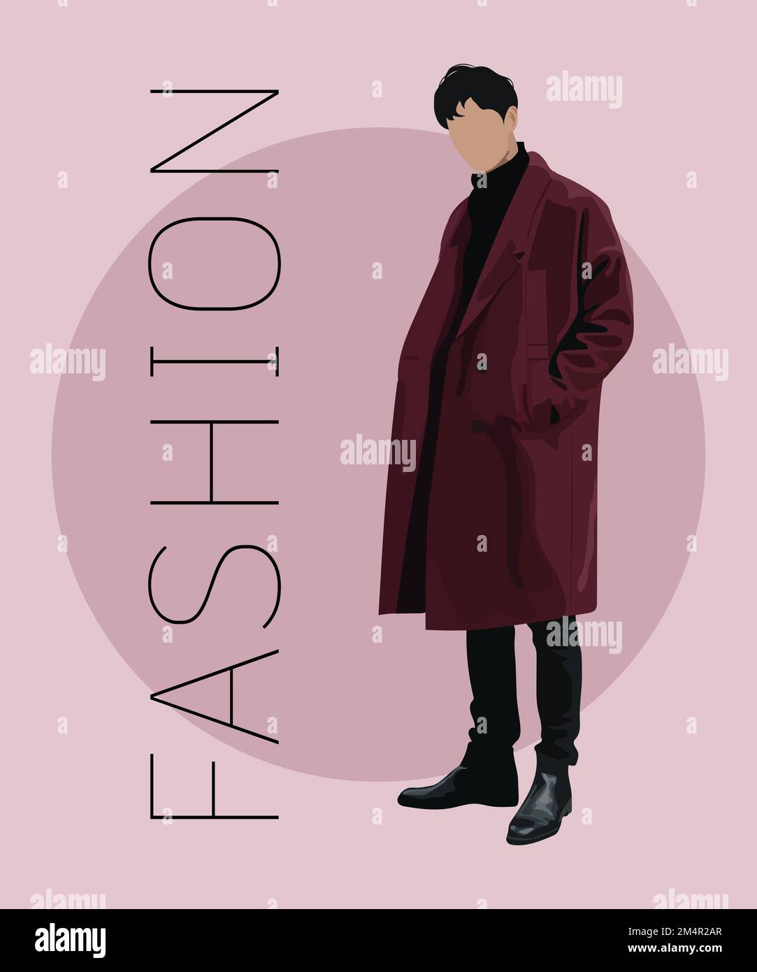 Stylish man in a flat style on an interesting and stylish background ...