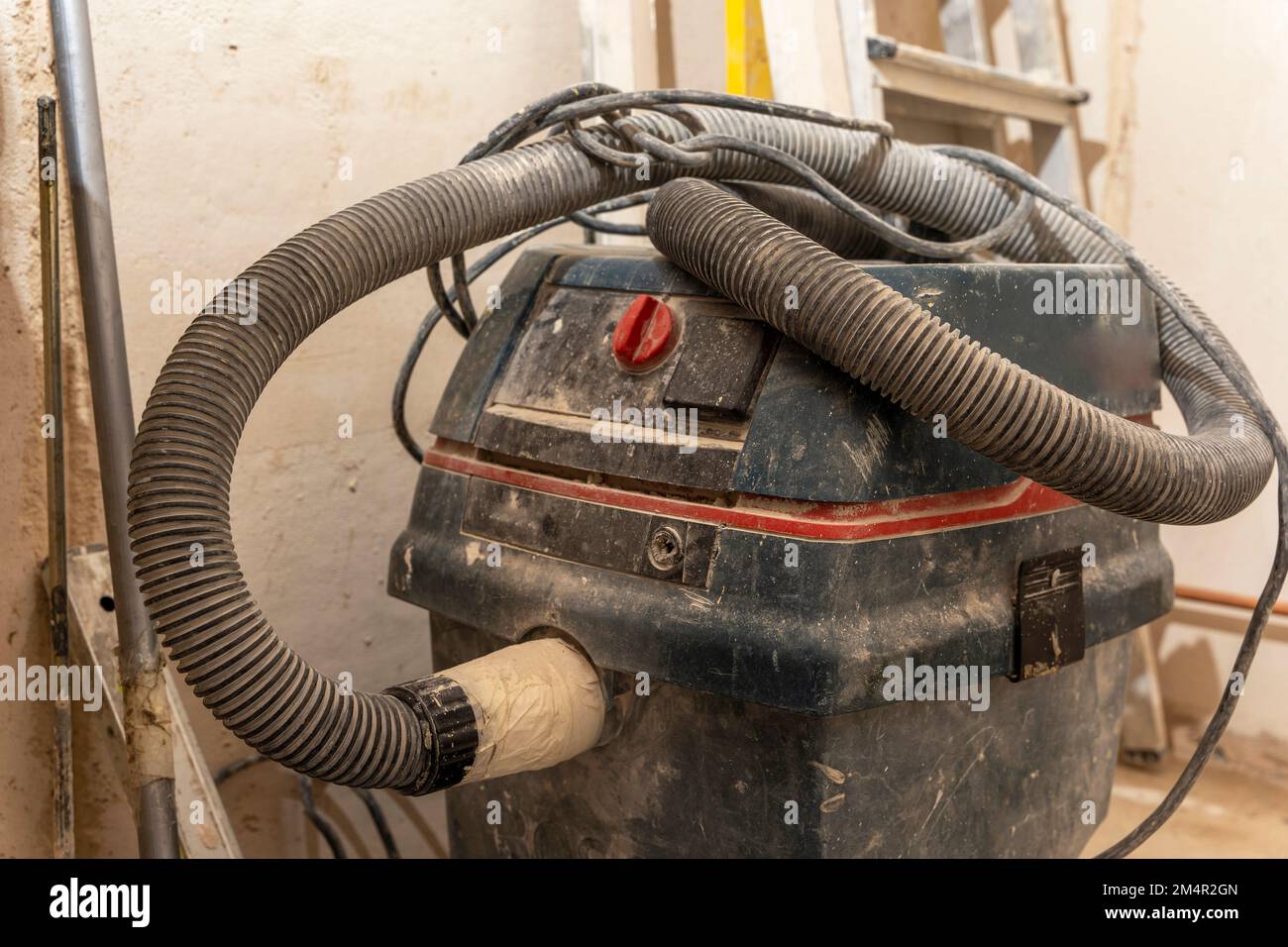 professional construction vacuum cleaner used during the renovation