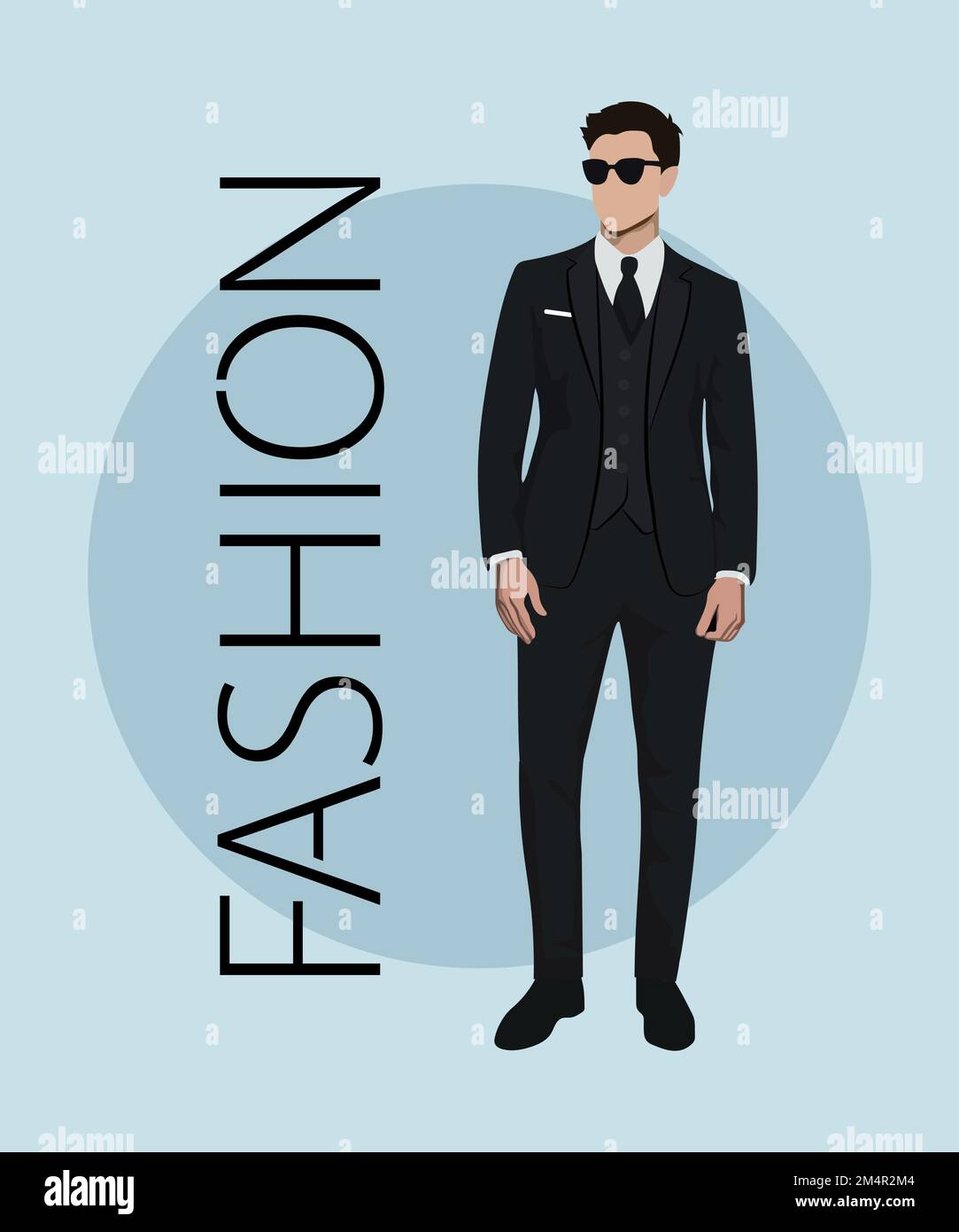 Stylish man in a flat style on an interesting and stylish background ...