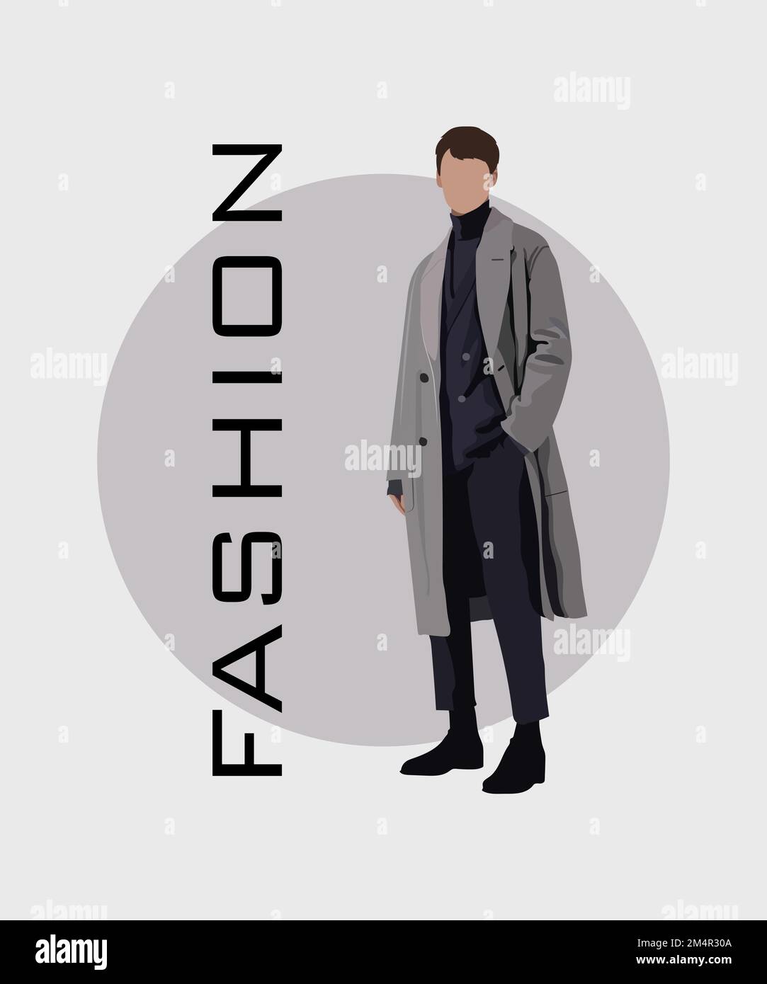 Stylish man in a flat style on an interesting and stylish background ...