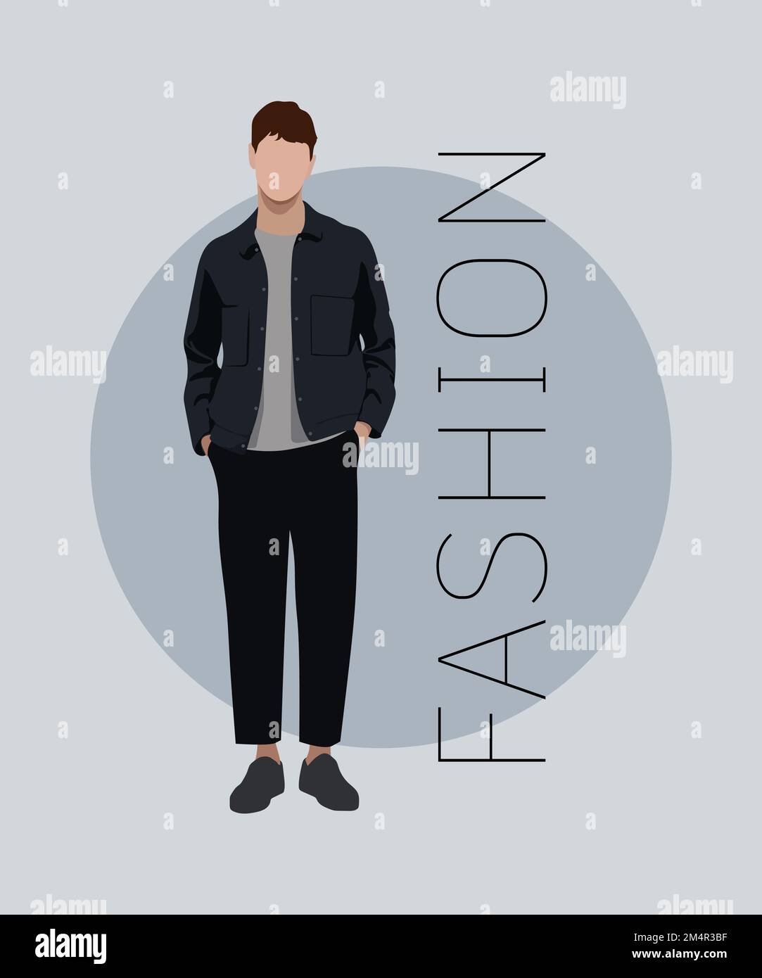 Stylish man in a flat style on an interesting and stylish background ...
