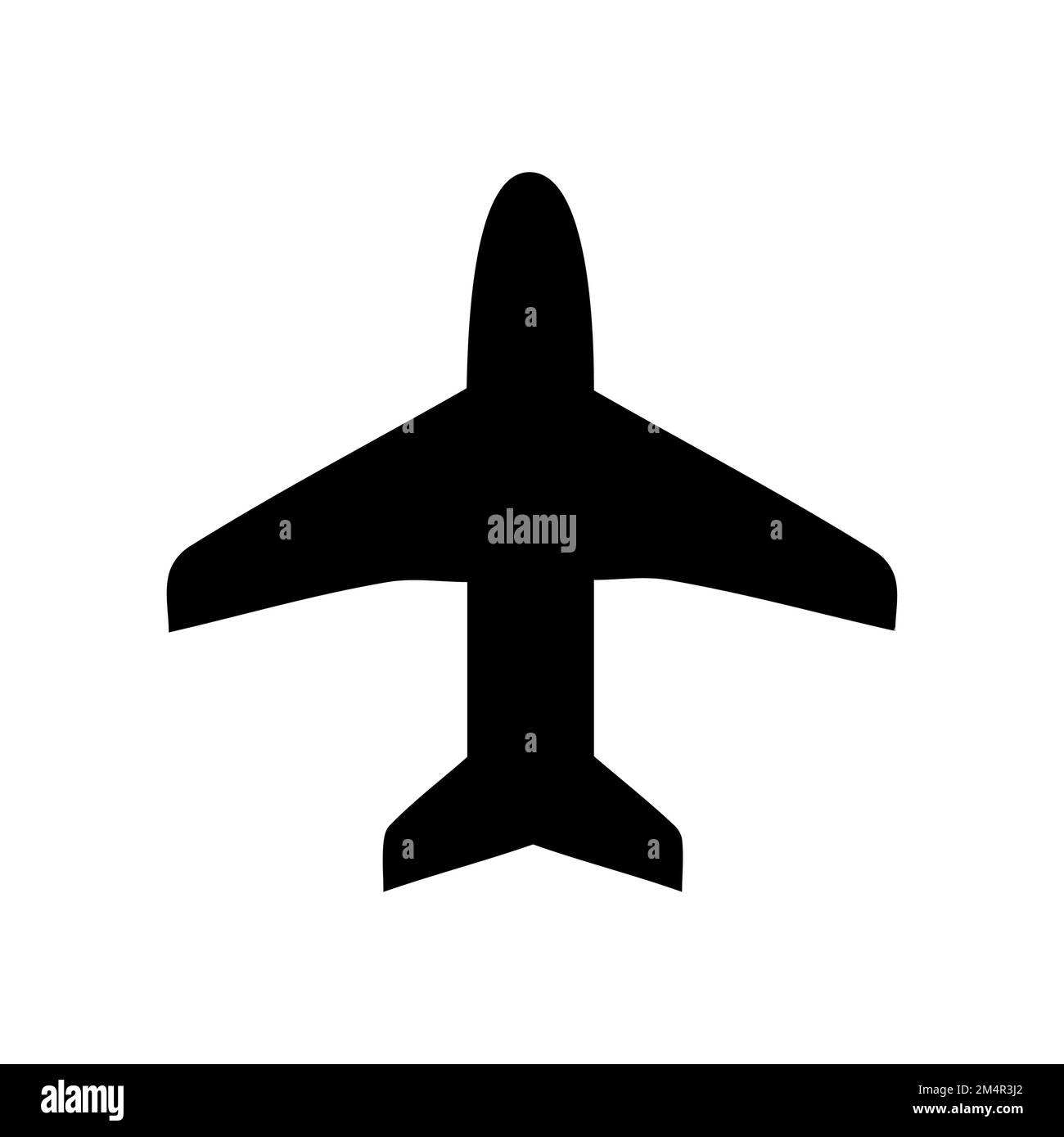 AIRPLANE BLACK SILHOUETTE, AIRCRAFT PICTOGRAM Stock Vector