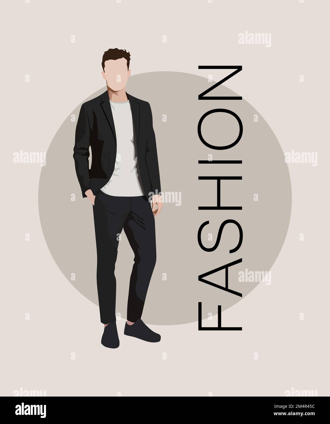 Stylish man in a flat style on an interesting and stylish background ...