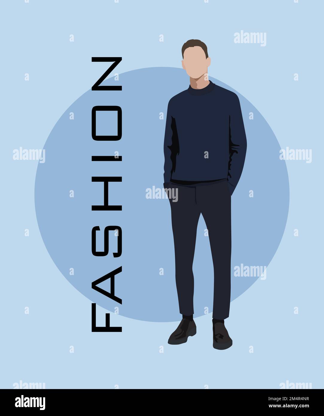Stylish man in a flat style on an interesting and stylish background ...