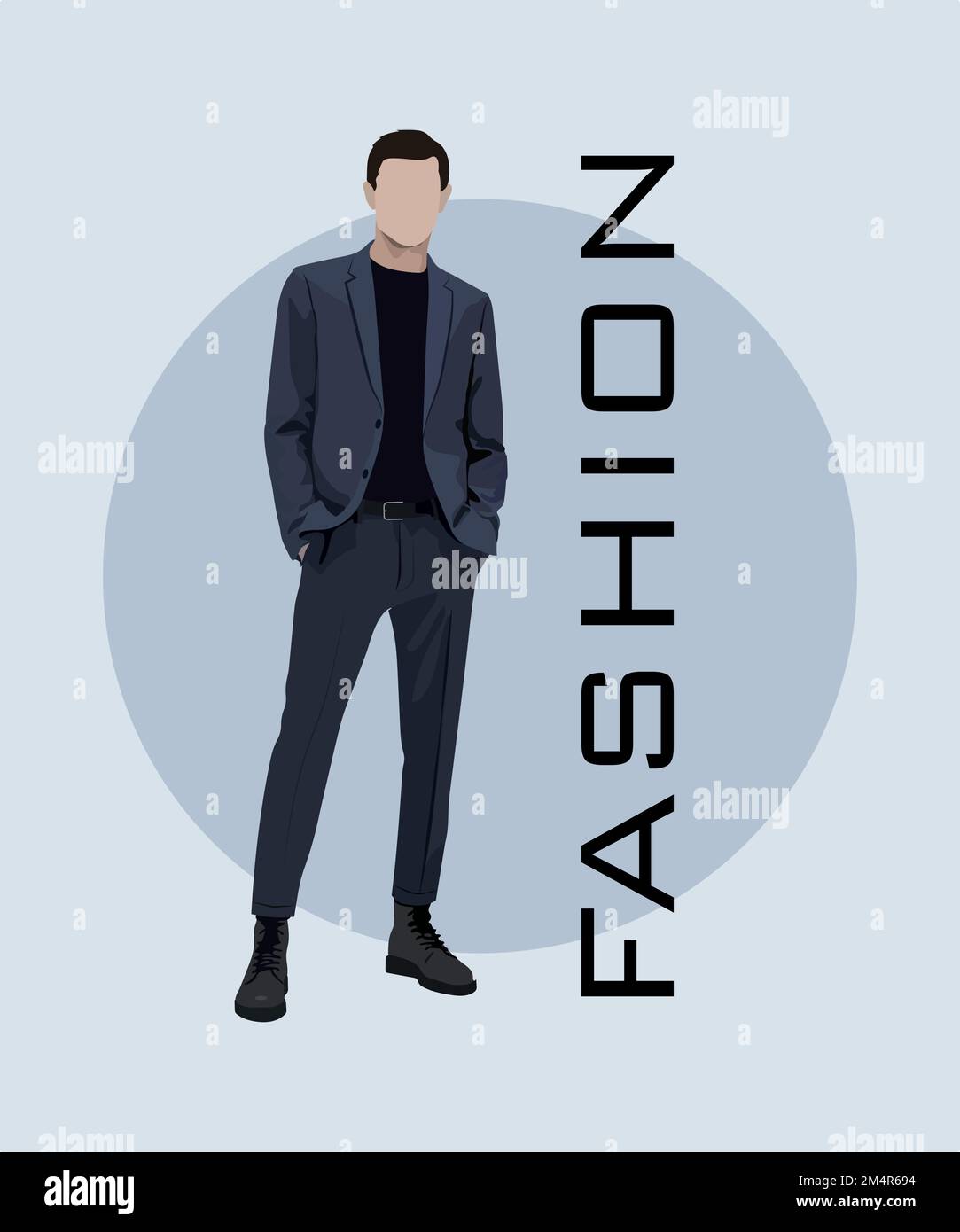 Stylish man in a flat style on an interesting and stylish background ...