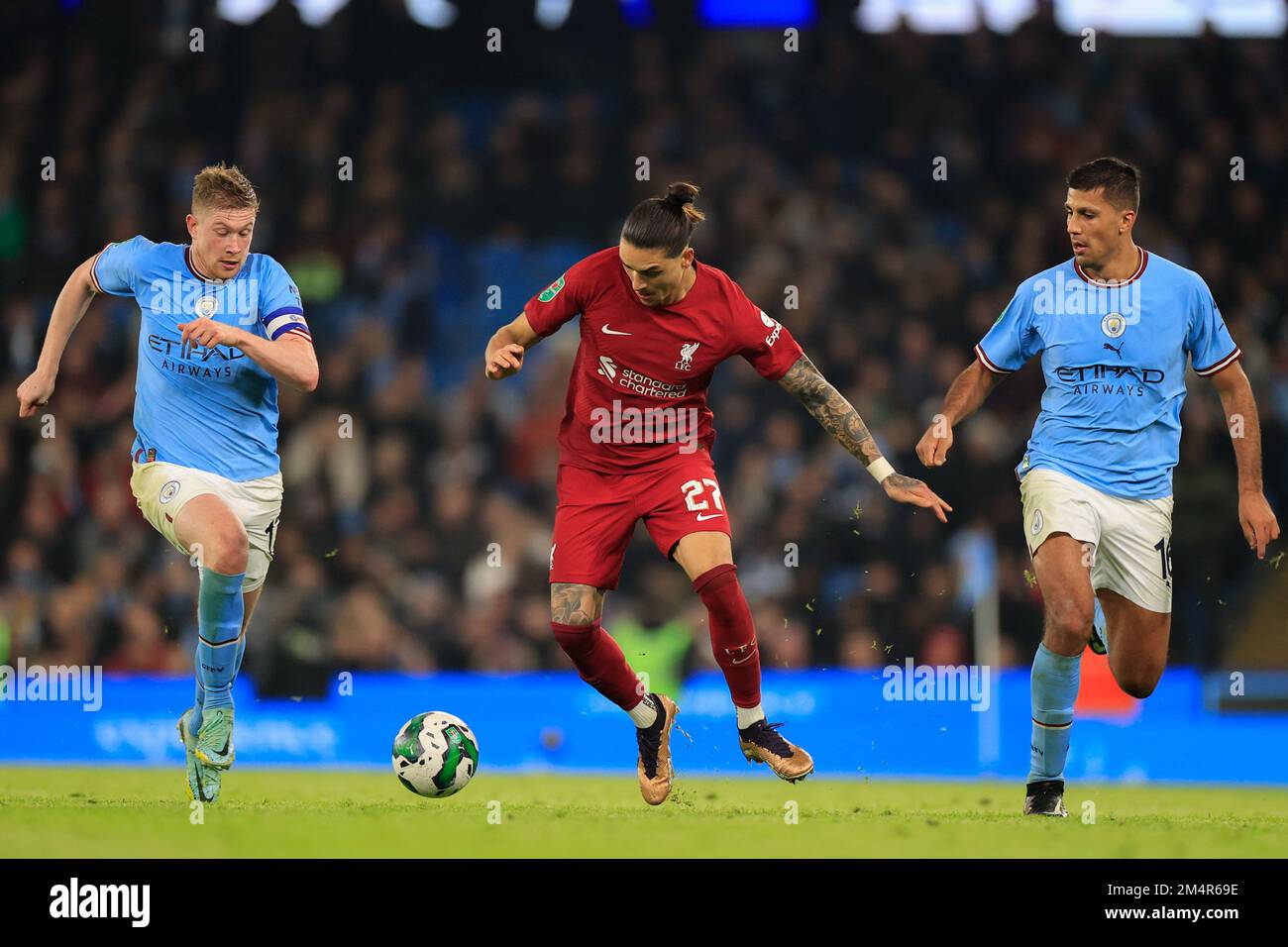 Darwin Núñez #27 of Liverpool in action during the Carabao Cup Fourth ...