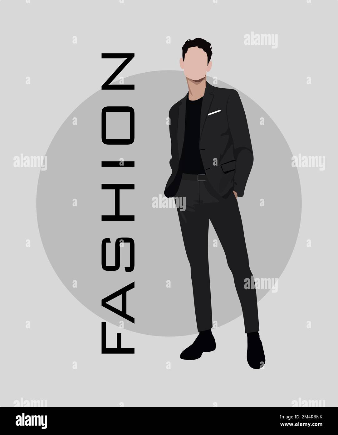 Stylish man in a flat style on an interesting and stylish background ...