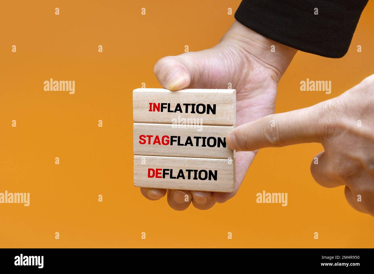 Stagflation or inflation or deflation symbol Stock Photo Alamy