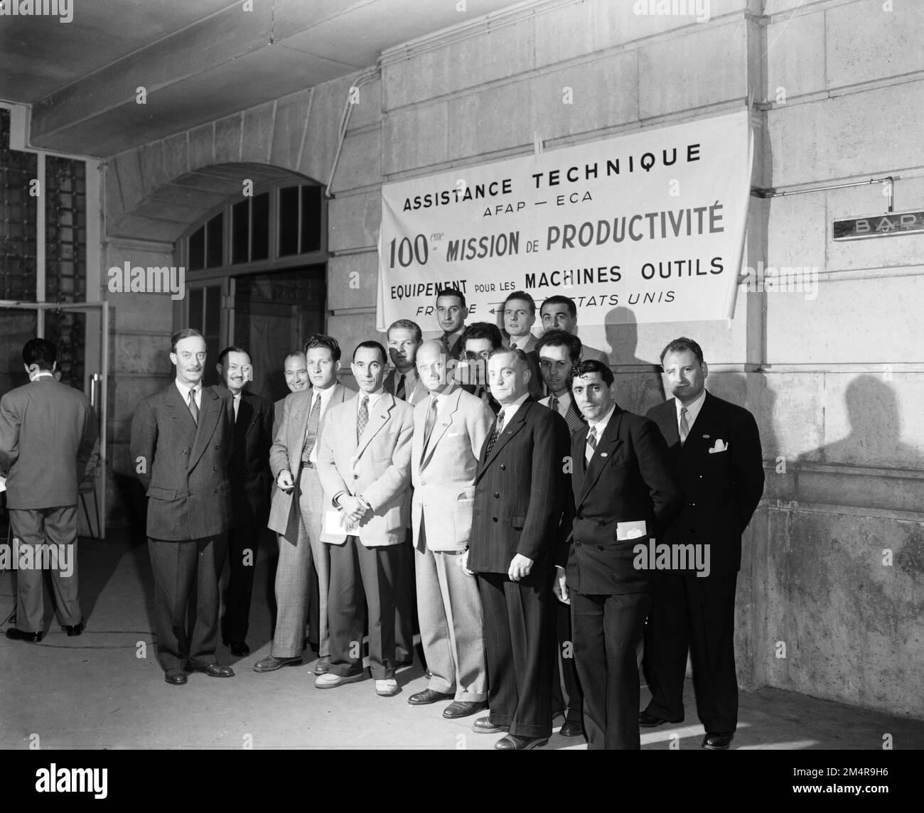100th ECA Techncial Assistance Productivity Team Leaves from France (Machine Tools Accessories Team). Photographs of Marshall Plan Programs, Exhibits, and Personnel Stock Photo