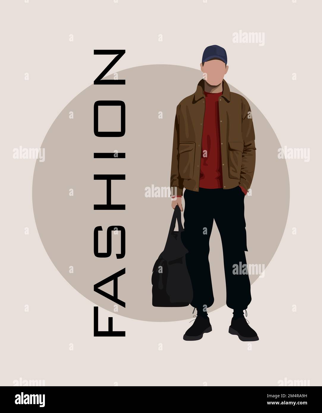 Stylish man in a flat style on an interesting and stylish background ...