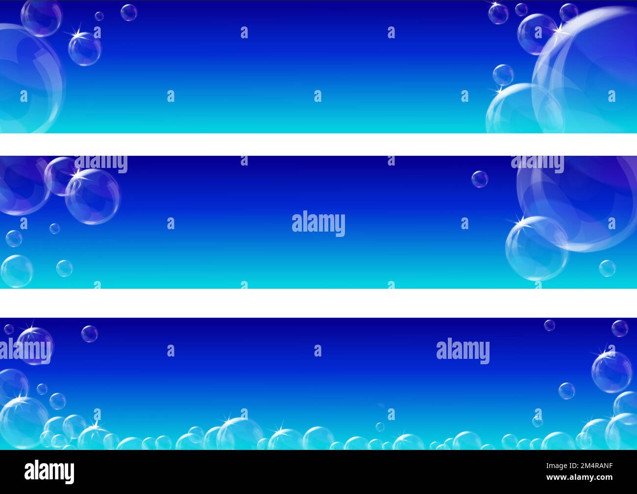 Blue background with soap bubbles Stock Photo