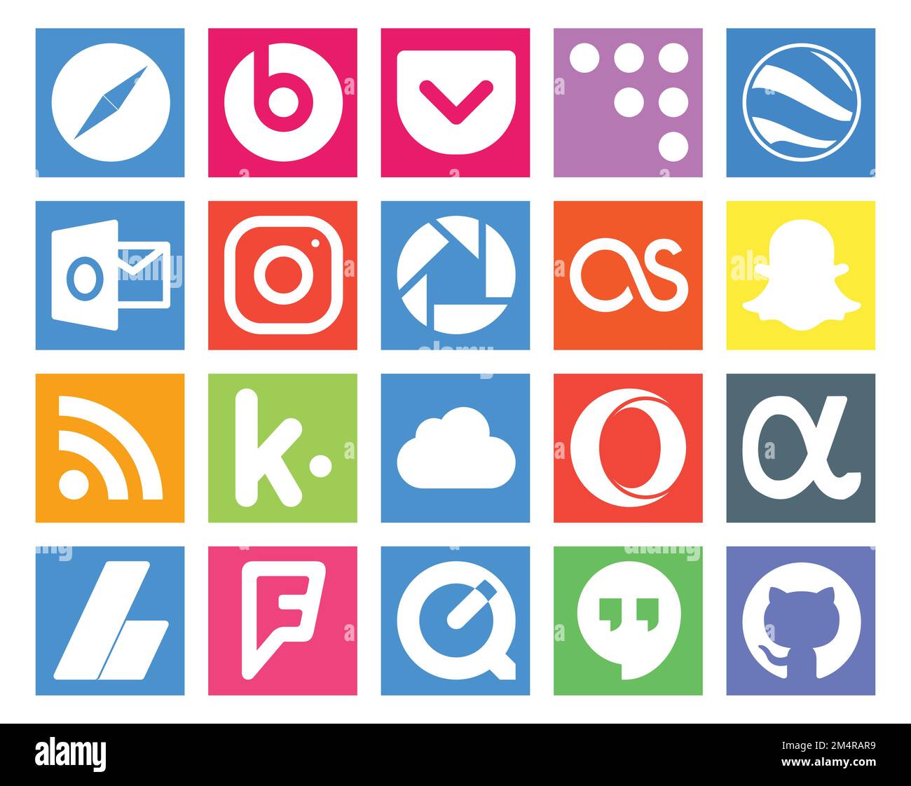 20 Social Media Icon Pack Including ads. app net. picasa. opera. kik