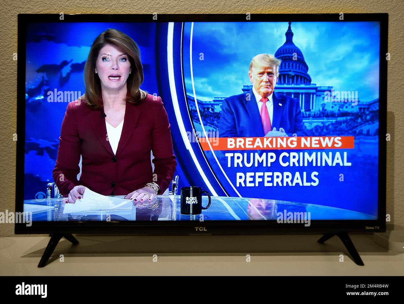 A CBS TV screen shot of Norah O'Donnell reporting on the Jan. 6
