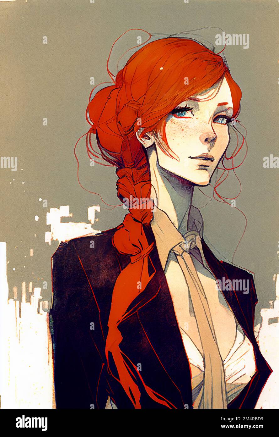 An AI generated illustration of an attractive female with red hair Stock Photo - Alamy An AI generated illustration of an attractive female with red hair Stock Photo - Alamy