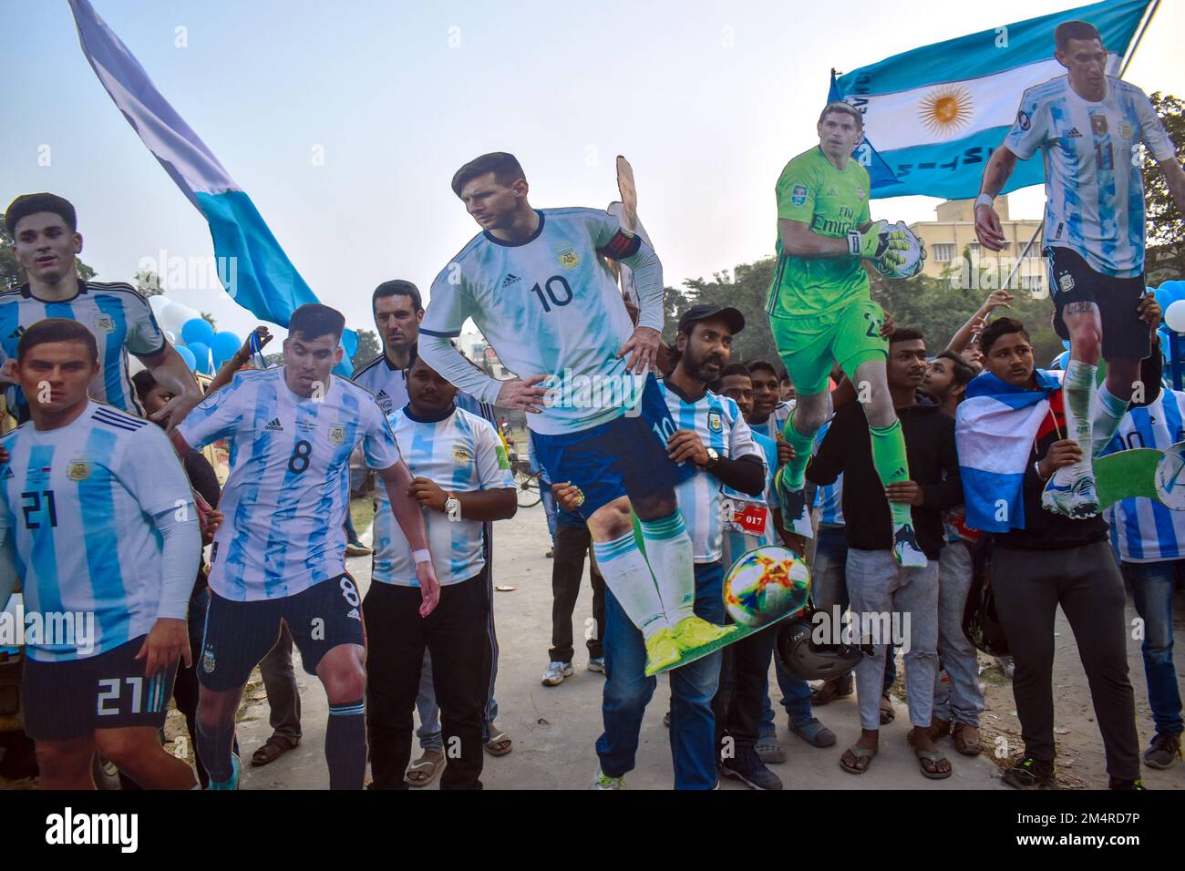 Kolkata India 22nd Dec 2022 Members Of The Argentina Fan Club