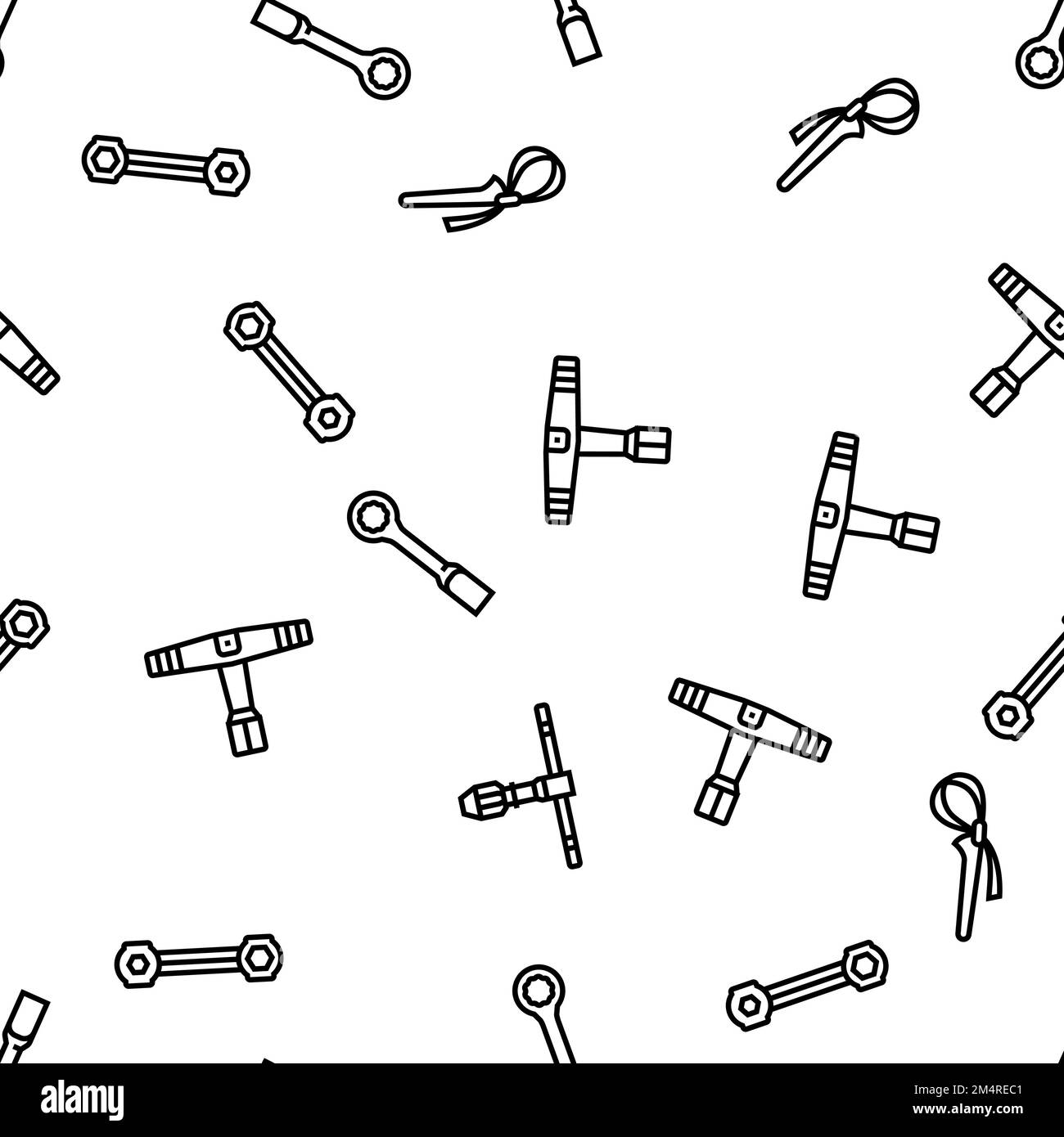 wrench tool spanner repair vector seamless pattern Stock Vector Image ...