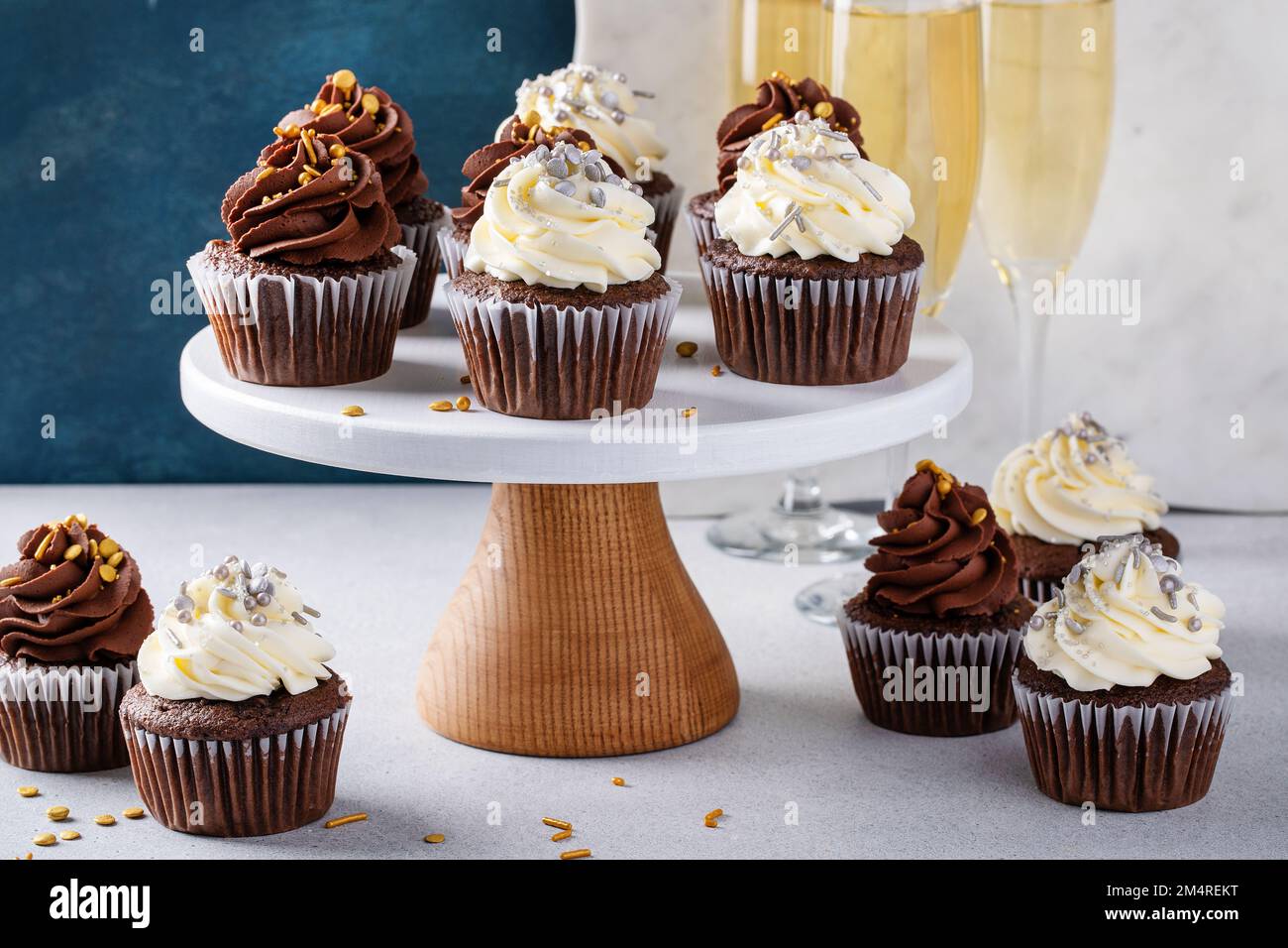 New Years Eve Cupcakes With Festive Sprinkles Stock Photo - Alamy