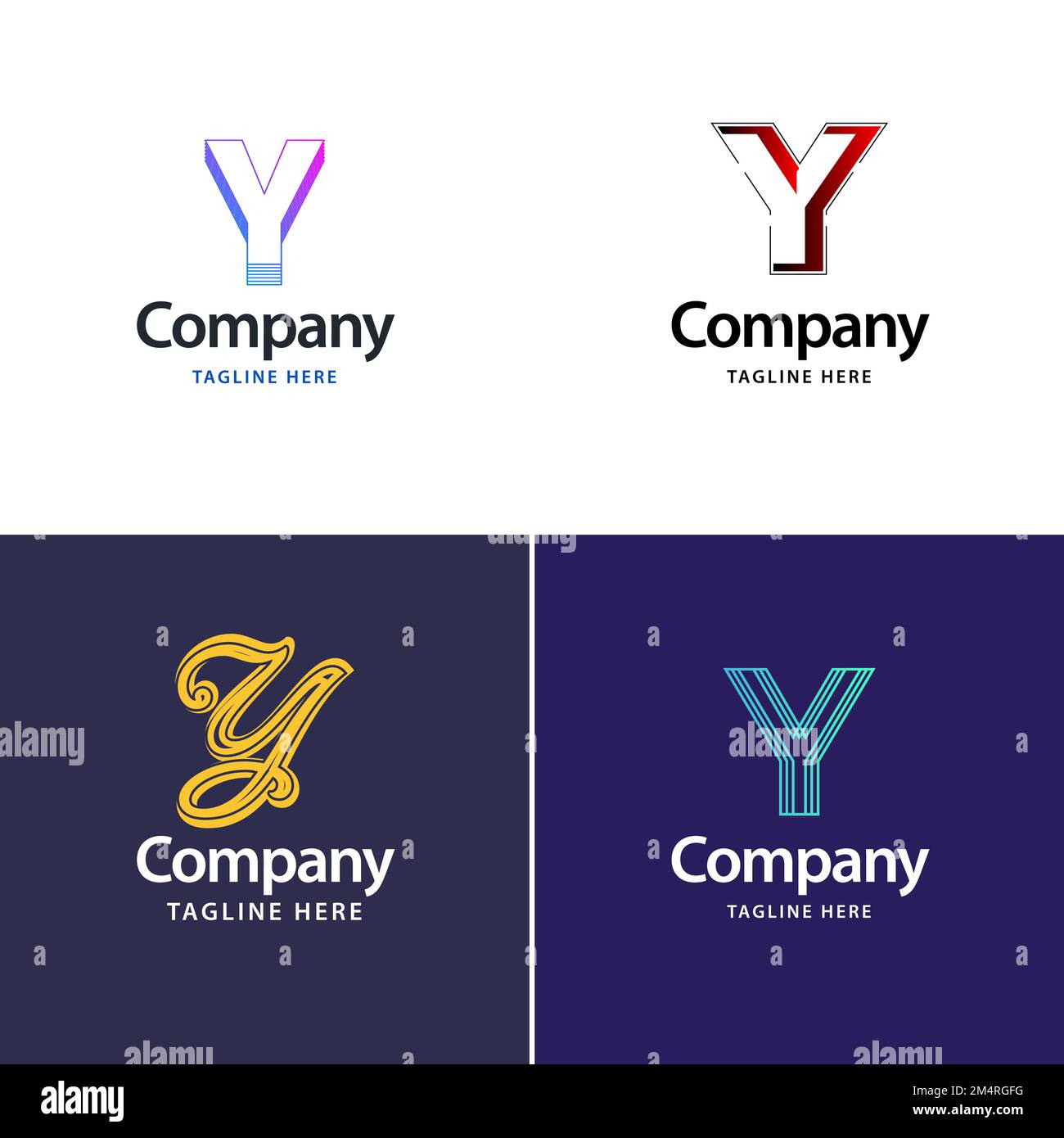 Letter Y Big Logo Pack Design Creative Modern logos design for your business Stock Vector Image