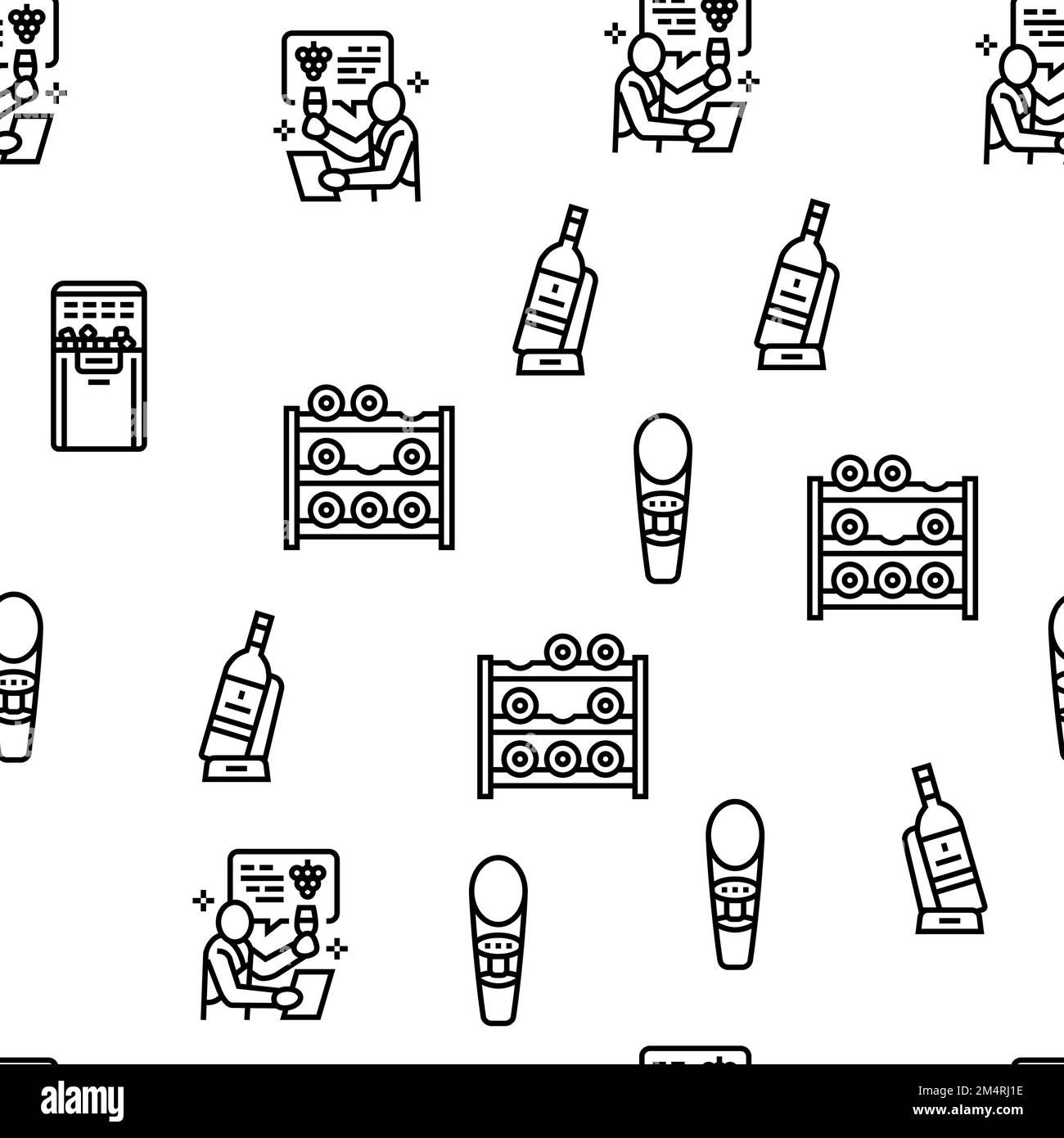 wine glass alcohol red bottle vector seamless pattern Stock Vector ...