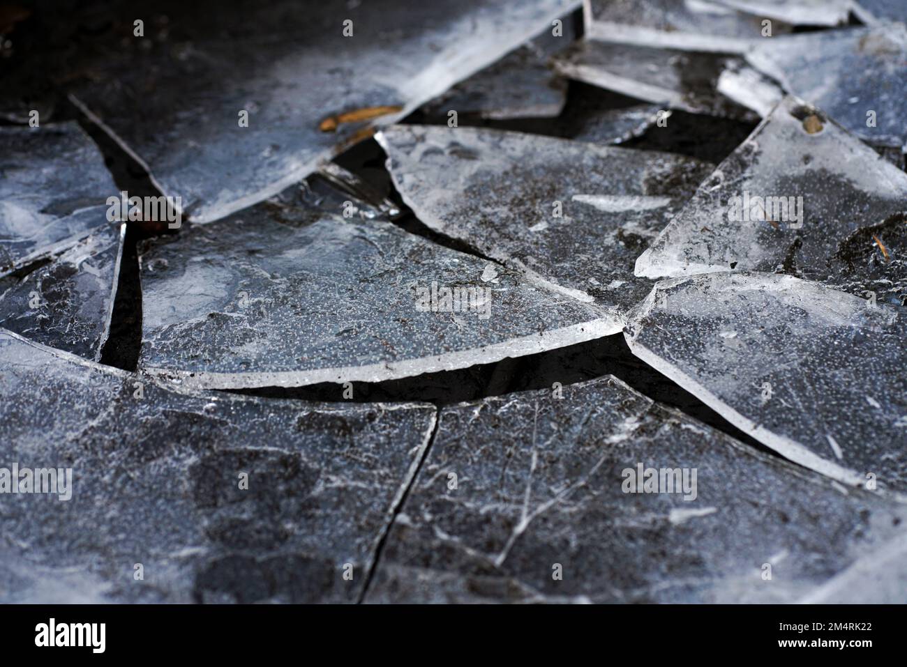 A closeup shot of transparent ice shards Stock Photo