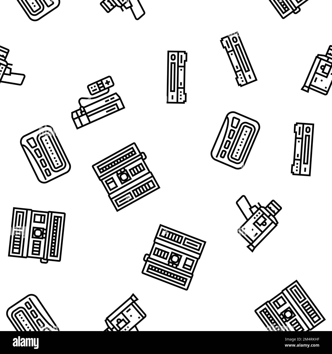 retro gadget technology device vector seamless pattern Stock Vector ...