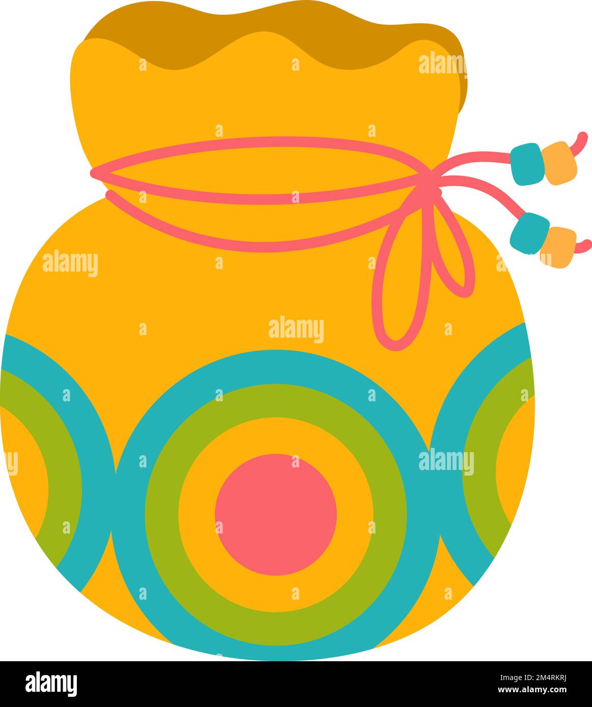 Vector traditional Korean color New Year Lucky Bag or Seollal Fortune