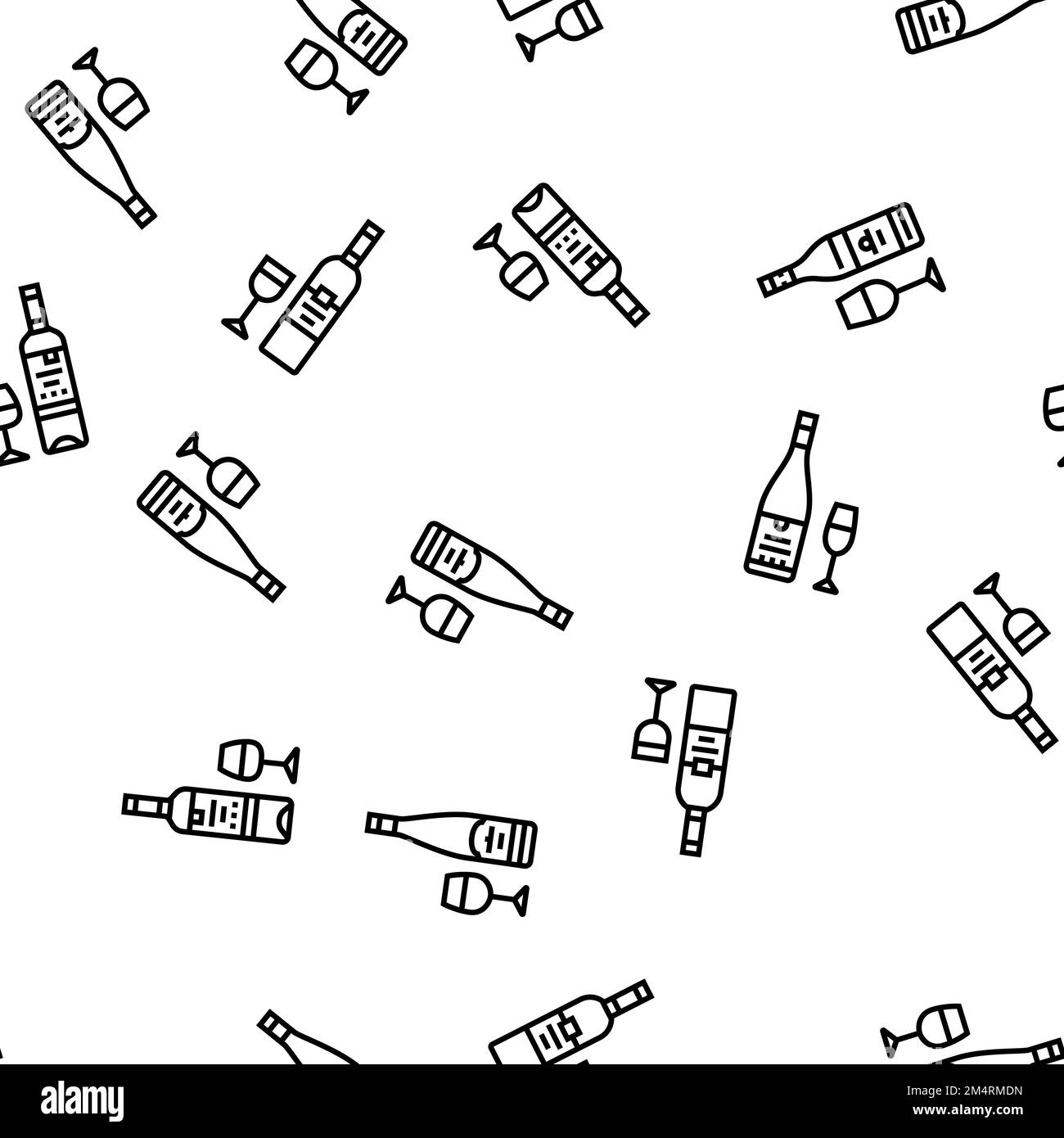 wine glass alcohol red bottle vector seamless pattern Stock Vector ...