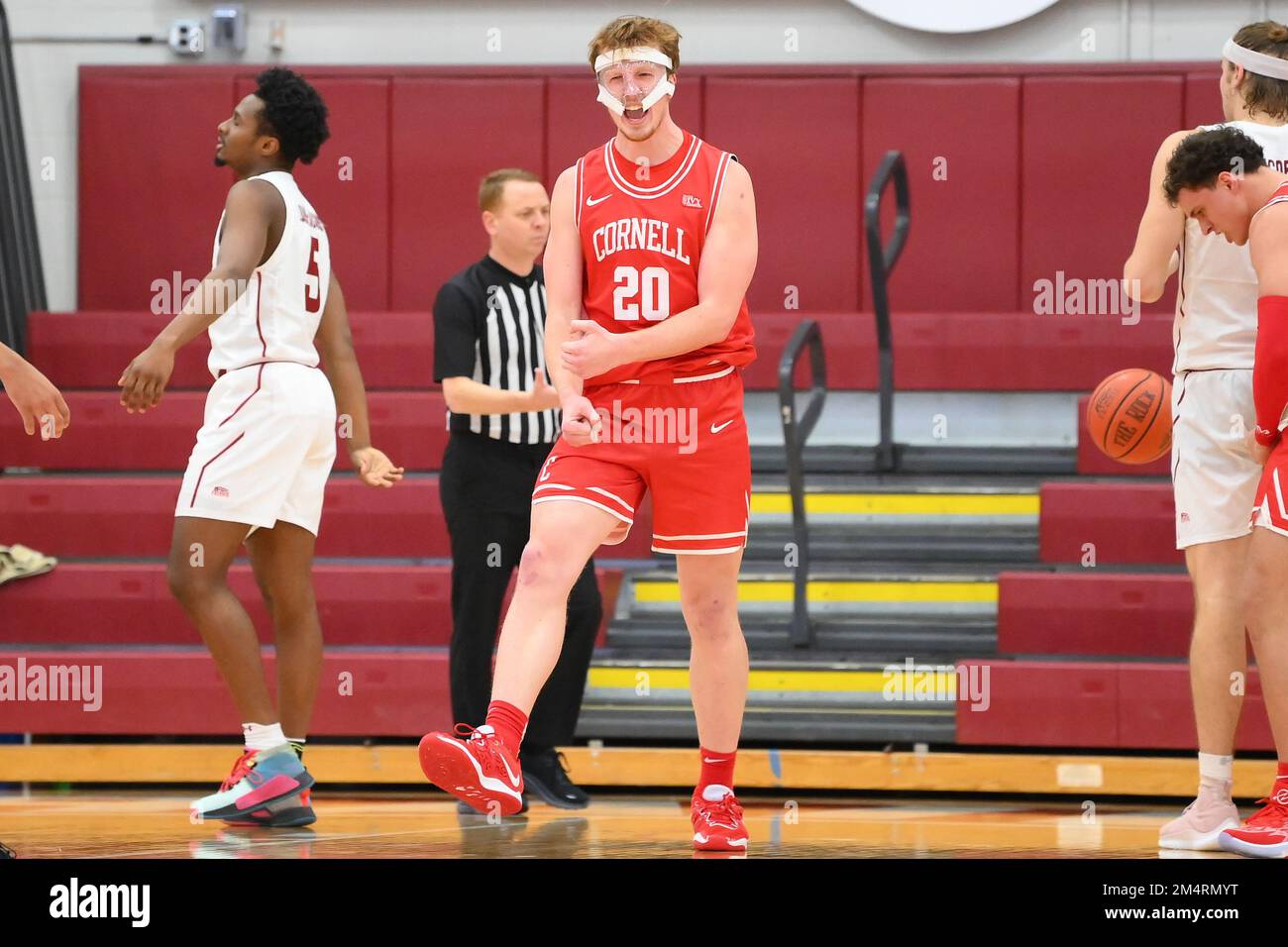 December 22, 2022 Cornell Big Red forward Sean Hansen (20) reacts to a