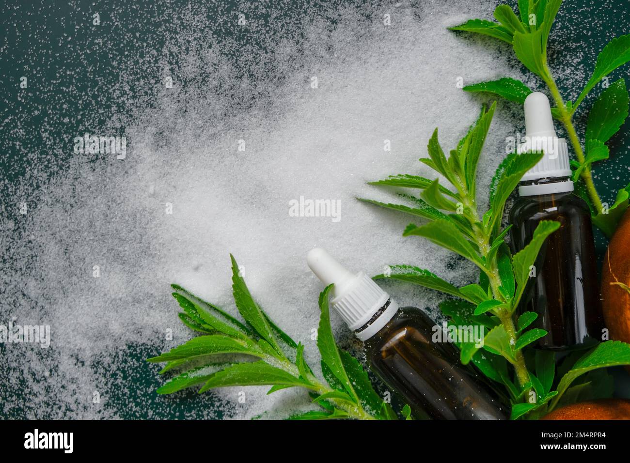 sweet leaf sugar substitute.Dietary, vegan food sweetener.sweet plant