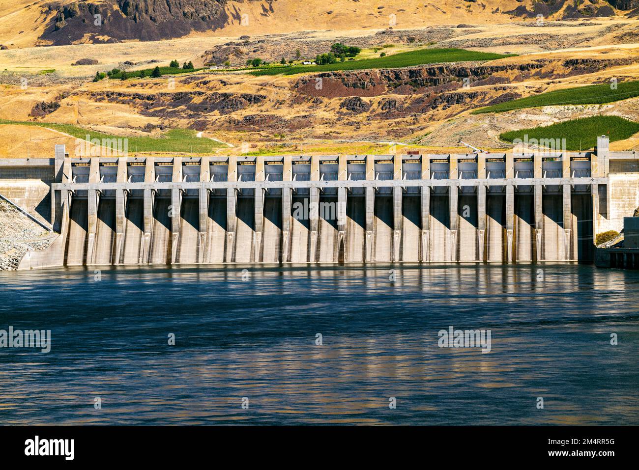 Chief Joseph Dam; second largest producer of power in USA; hydroelectric dam on the Columbia River; Washington state; USA Stock Photo