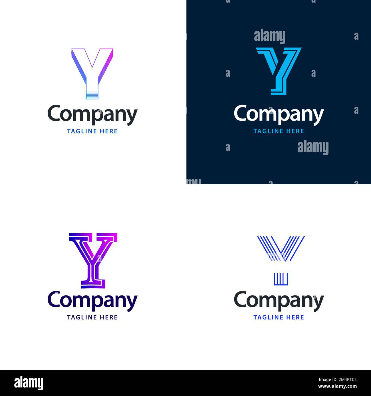 Letter Y Big Logo Pack Design Creative Modern logos design for your business Stock Vector Image