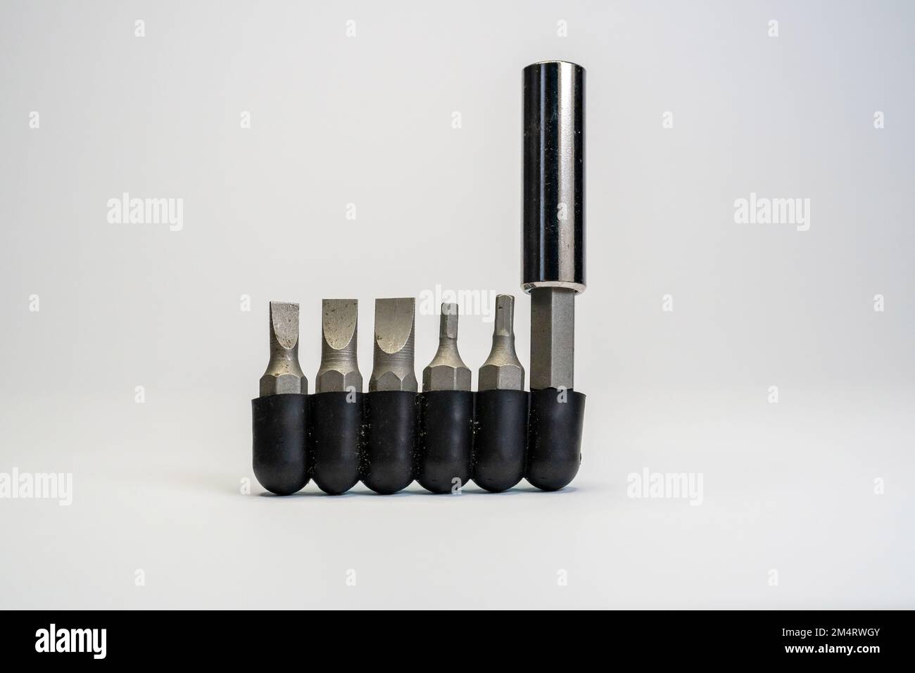 Metal bolting tool set varied sizes. Different types of screwdriver