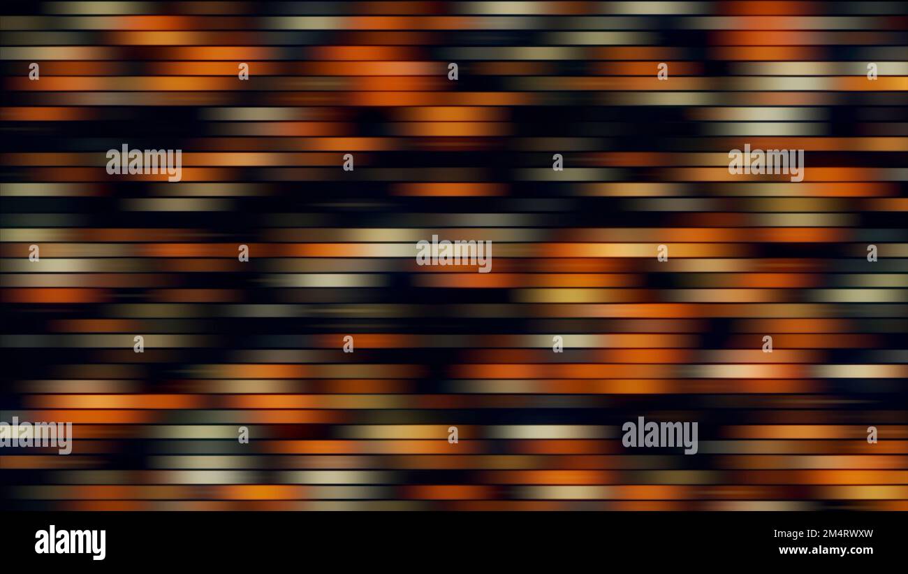 Blurred stripes shimmering pattern. Motion. Colored segments flowing on a black background Stock Photo