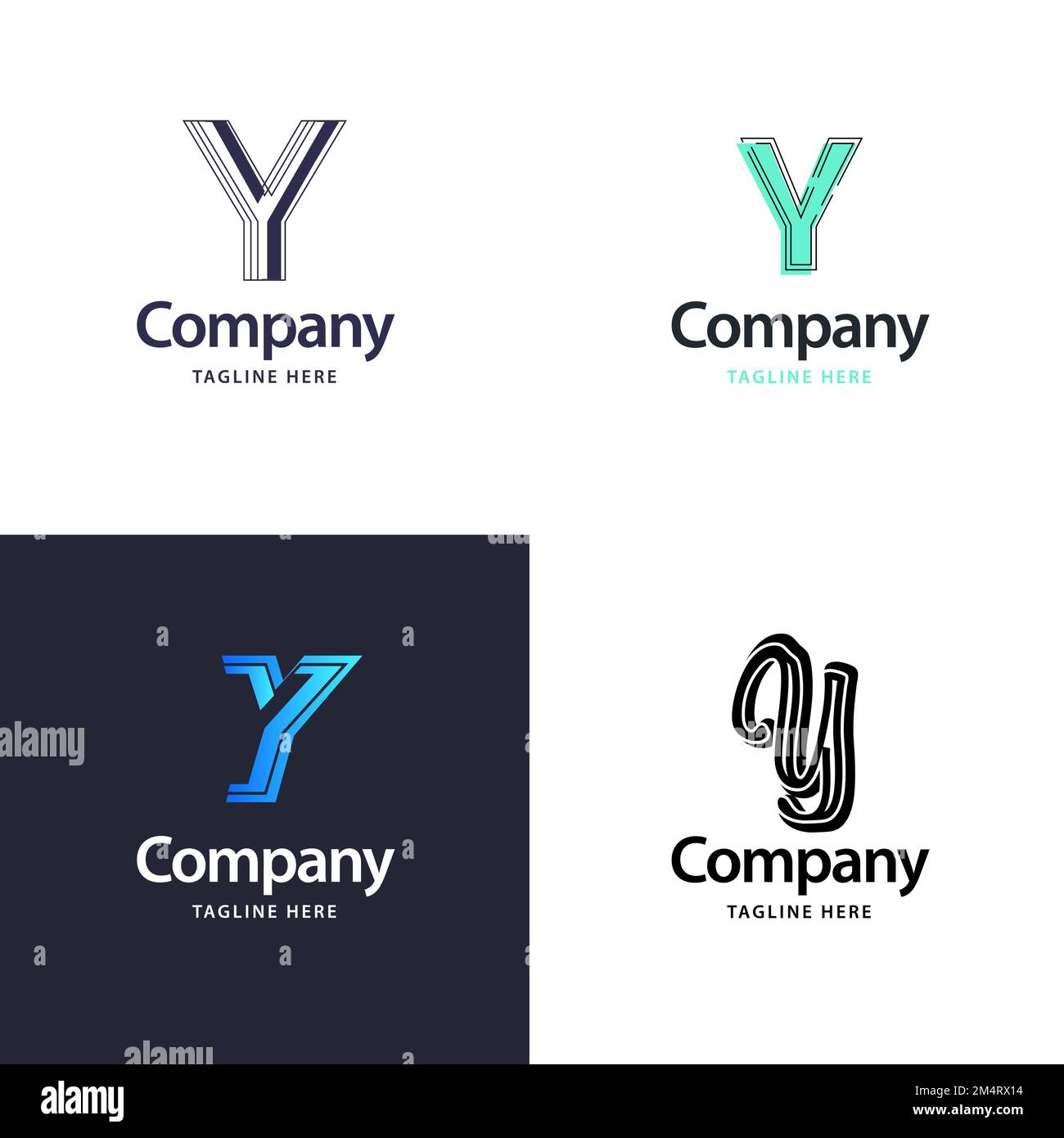 Letter Y Big Logo Pack Design Creative Modern logos design for your business Stock Vector Image