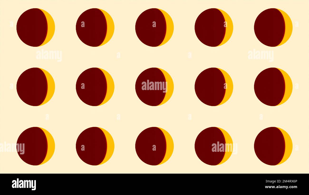 Rows of small circular icons changing colors. Motion. Dynamic pattern ...
